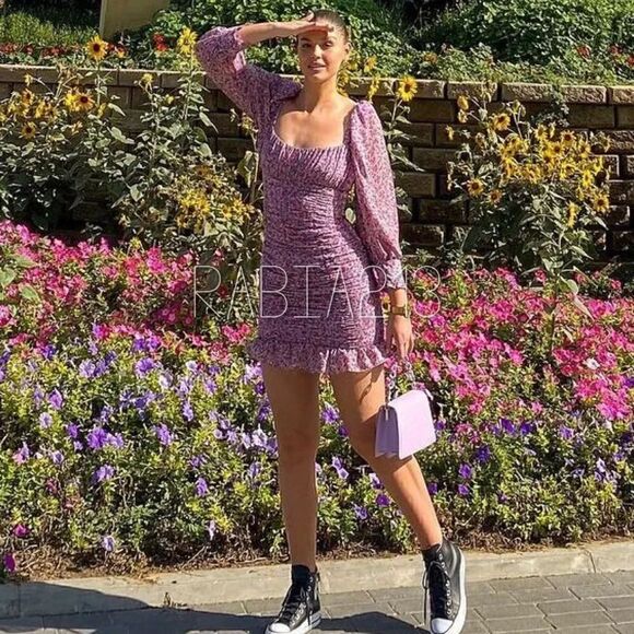 ZARA PRINTED DRESS WITH DRAPING - Picture 4 of 11